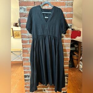 Stunning black linen dress